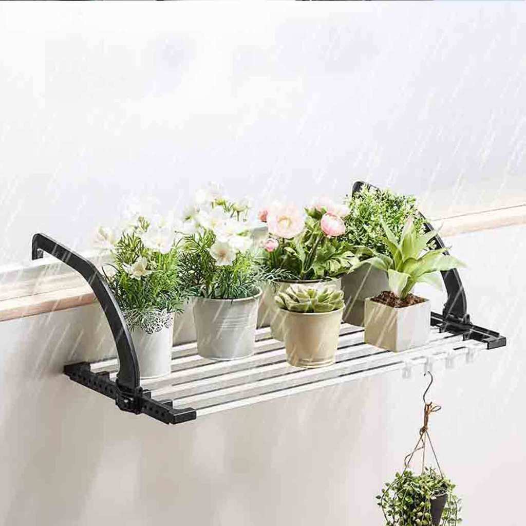 ราวระเบียง ราวแขวนระเบียง ราวตากผ้าระเบียงคอนโด แขวนขอบหน้าต่าง แขวนขอบระเบียง มี3ขนาดให้เลือก ตากได้อเนกประสงค์