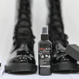 น้ำยาบำรุงหนังรองเท้า Combat Black เคลือบเงา เเถมฟรี!! ฟองน้ำ
