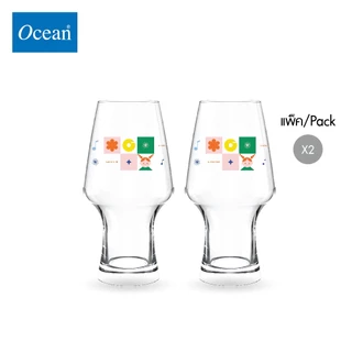OCEAN เซตของขวัญ แก้วน้ำ CHEERFUL COUPLE GLASS 565 ML (Pack of 2)