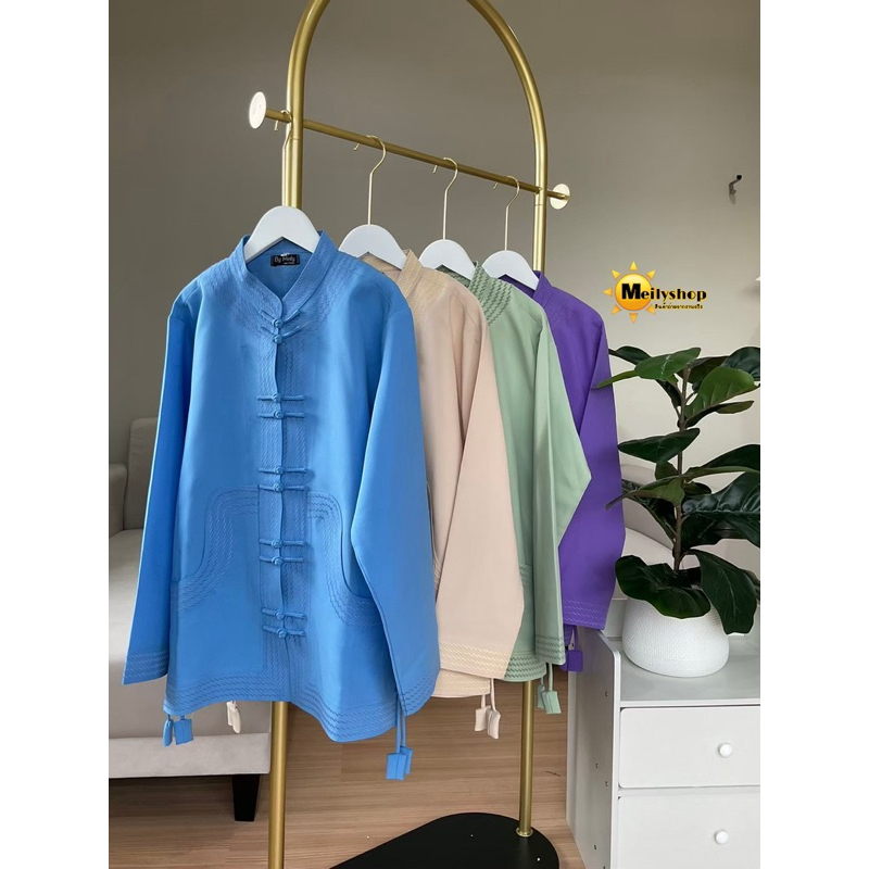 ขายดี เสื้อพื้นเมืองชายพร้อมส่งใส่ออกงานใส่คลุมใส่ไปสอนหนังสือเนื้อผ้าสเปนเลสอย่างดีผ้านิ่มใส่สบายไม่ยับง่าย
