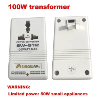 ตัวแปลงไฟ ตัวแปลงแรงดันไฟฟ้า 100W 110V / 120V To 220V / 240V Step-Up & Down หม้อแปลงแรงดันไฟฟ้า (Cn มาตรฐานปลั๊ก)