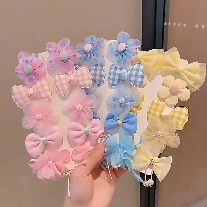 กิ๊บติดผมหางม้า ปากจระเข้ ดอกไม้ โบว์ น่ารัก สําหรับเด็กวัยหัดเดิน 5 ชิ้น