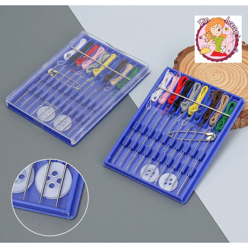 เข็มพร้อมด้ายเย็บผ้า กระเป๋าเก็บเข็มเย็บผ้า ด้าย แบบพกพา DIY