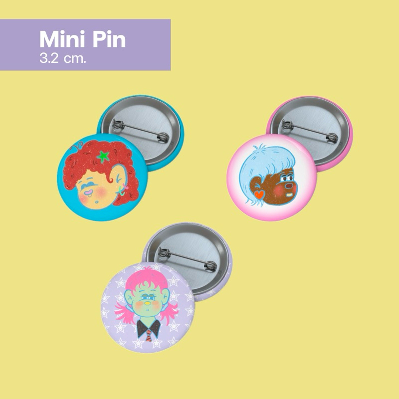เข็มกลัด 3.2 cm. ตกแต่งกระเป๋า เสื้อผ้า ของสะสม