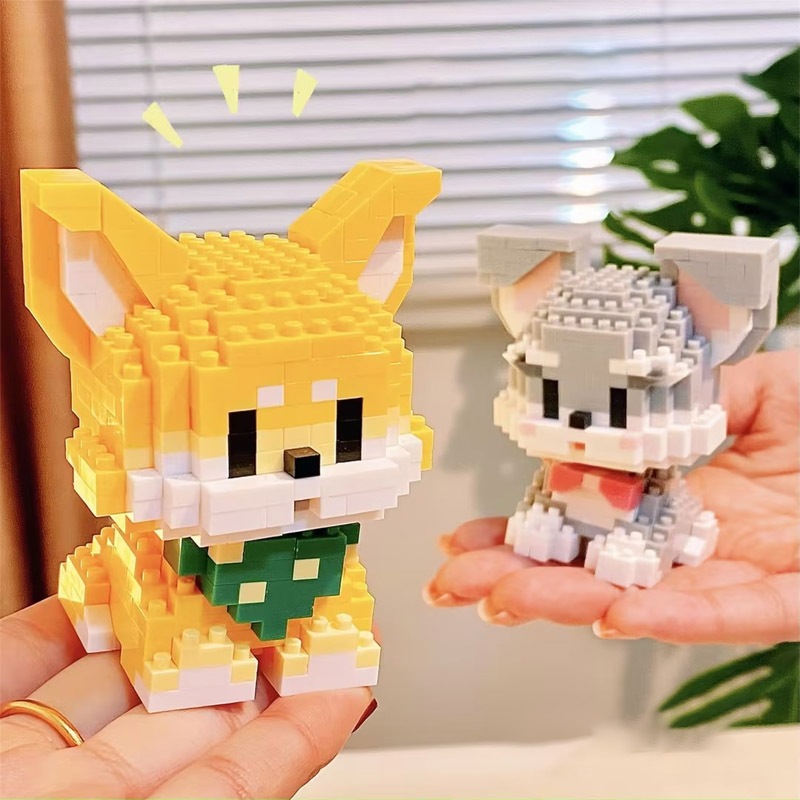 ของเล่นบล็อกตัวต่อ บล็อกตัวต่อ รูปสัตว์เลี้ยง สุนัขน่ารัก บล็อกตัวต่อ DIY ของเล่นเสริมการเรียนรู้ สําหรับเด็ก