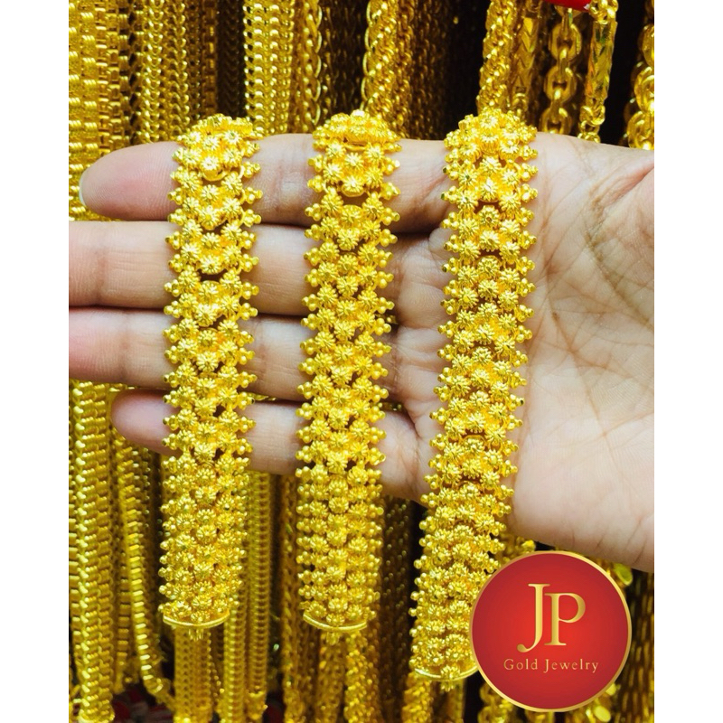 สร้อยข้อมือ ลายเลสพิกุล น้ำหนัก2บาท ทองหุ้ม ทองชุบ jpgoldjewelry