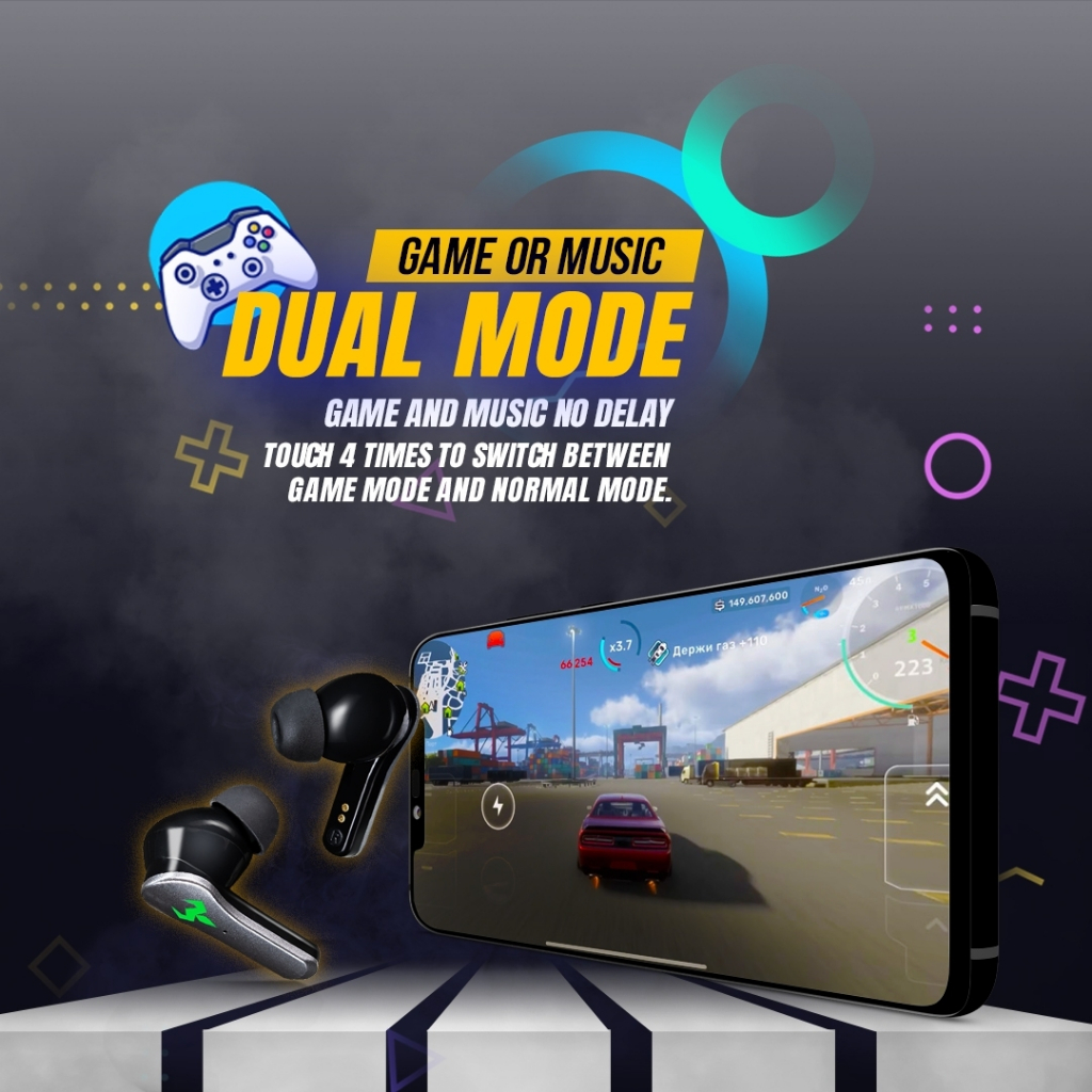 Nubwo TWS Gaming Ear Buds E-sport รุ่น NTW1 หูฟังทรูไวร์เลส ใช้งานได้ทั้งเล่นเกม ฟังเพลง ไม่ดีเลย์ แยกเสียงชัดเจน คมชัด