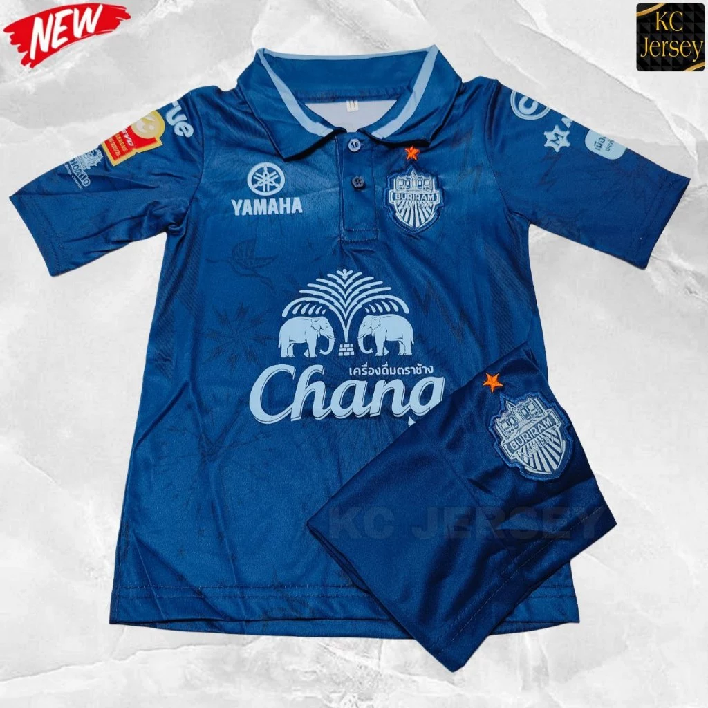ชุดกีฬาเด็ก ทีม บุรีรัมย์ รุ่นใหม่ล่าสุด ปี 2025 ครบชุดเสื้อพร้อมกางเกง มีไซส์ 14-30