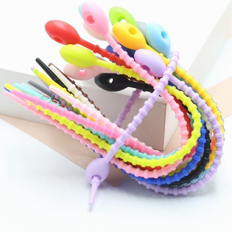 สายรัด ซิลิโคน คล้องพวงกุญแจ จี้ อเนกประสงค์ DIY จัดระเบียบ 3 ขนาด หลายสี พร้อมส่งในไทย - รูปที่ 3