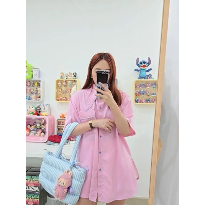 พร้อมส่ง Pabo shirt เสื้อเชิ้ตผู้หญิง คอปกบันนี่ ผ้านิ่ม อก48นิ้ว - รูปที่ 6