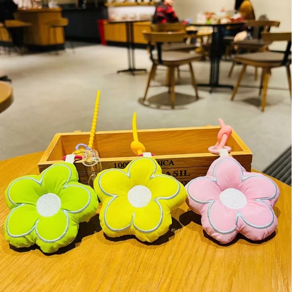 พวงกุญแจดอกไม้ผ้า Dopamine สีสันสดใส น่ารักสดใส