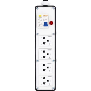SUNTECH เต้ารับ บล็อกยาง PVC พร้อมปลั๊กไฟ ปลั๊กกราวด์คู่ / เพาเวอร์ปลั๊ก + เบรคเกอร์ RCBO สำหรับ ประกอบเป็น ปลั๊กพ่วง