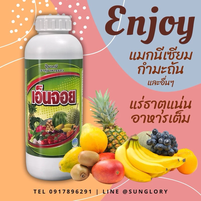 🌳 เอ็นจอย ธาตุอาหารรอง แมกนีเซียม กำมะถัน แร่ธาตุอาหารแน่น สุดพลังขยาย ช่วยขับเคลื่อนธาตุอาหารลงท้องกิ่ง ขนาด 1 ลิตร