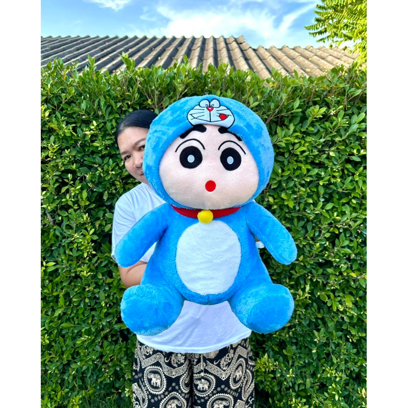 ชินจังใส่ชุดโดเรม่อน ขนาด55cm ผ้านุ่มเกรดA
