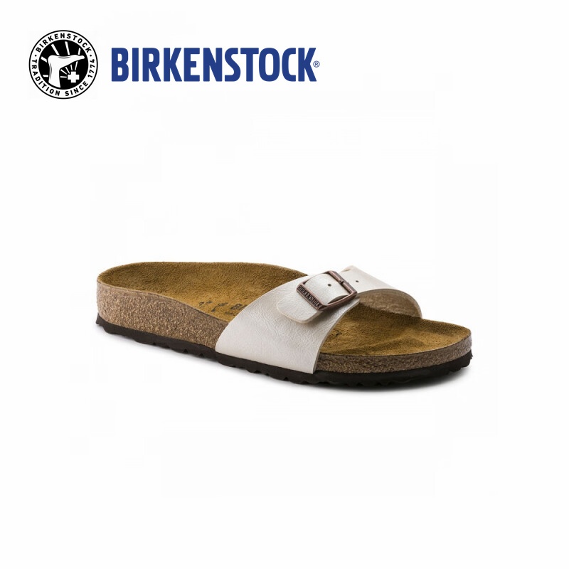 BIRKENSTOCK Madrid BF Graceful Pearl White รองเท้าแตะ ผู้หญิง สีขาวมุก(W)