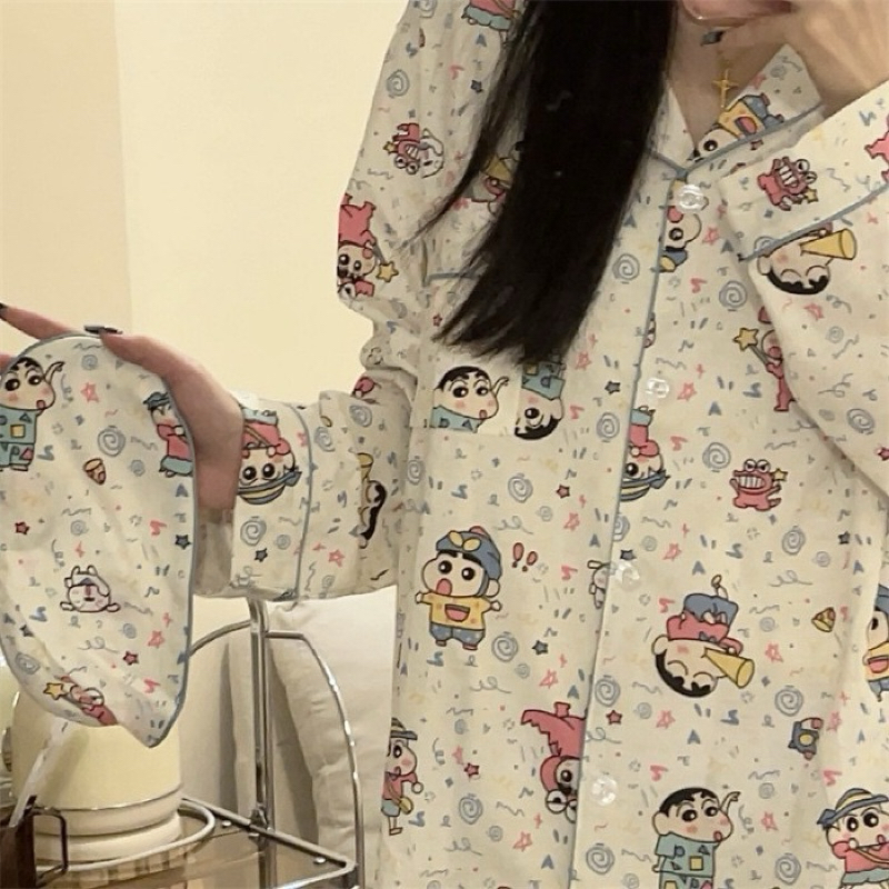 ชุดนอนเจ้าวายร้ายกะชินจัง ผ้าคอตตอนเนื้อดีนิ่มใส่สบาย น่ารักๆ