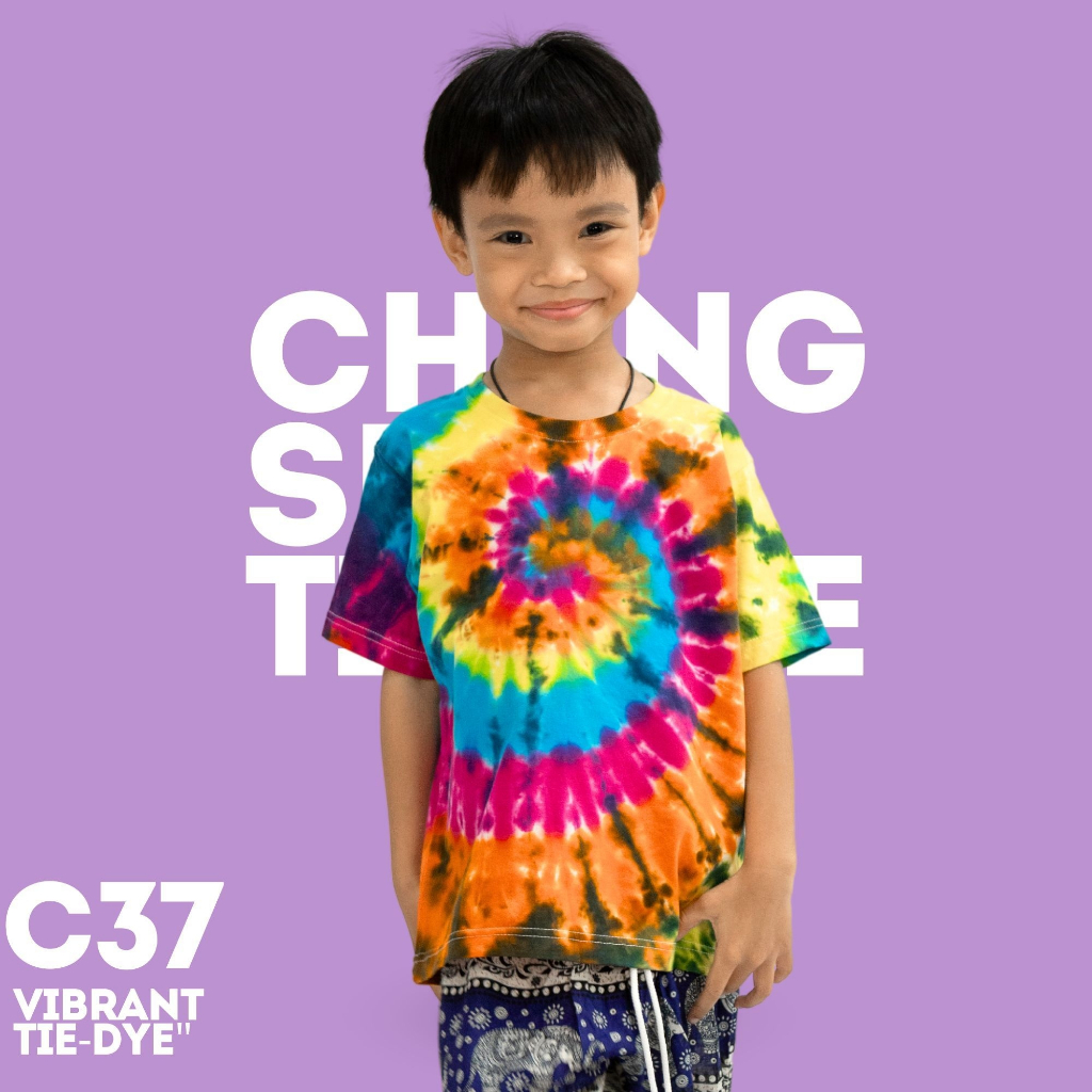 เสื้อเด็กมัดย้อมสีสดใส ไม่ระคายเคืองผิวน้องน้องค่ะ