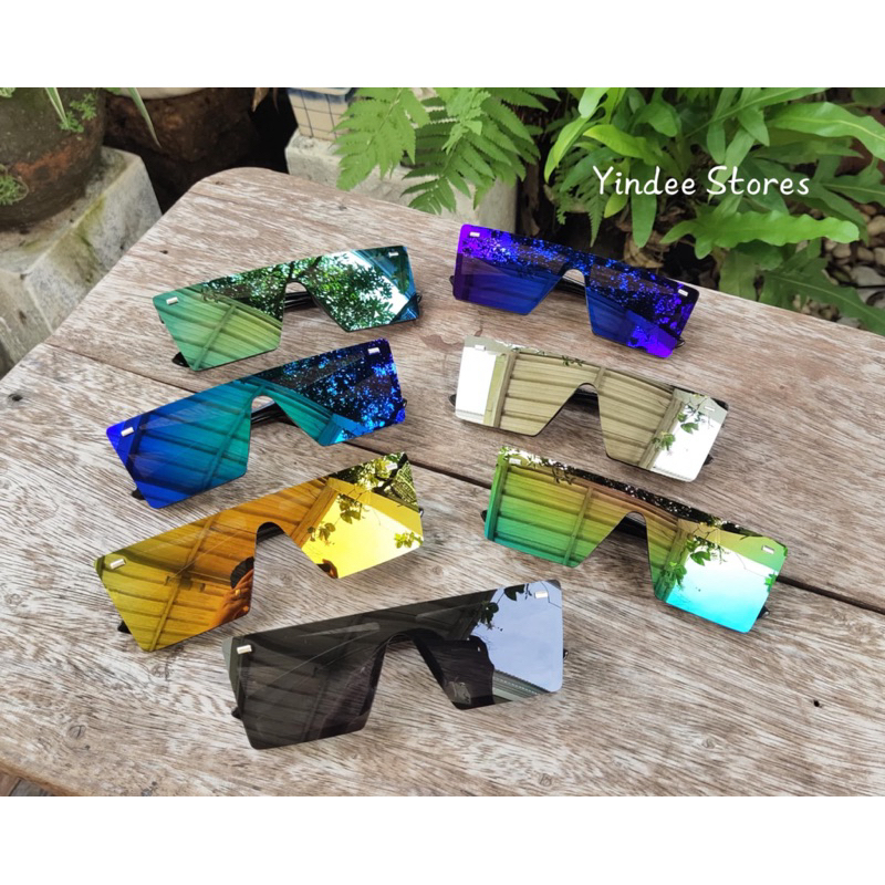 (พร้อมส่ง!! )แว่นตาเก็บทรงเลนส์ปรอท สไตล์ฮิปฮอปชายหญิง