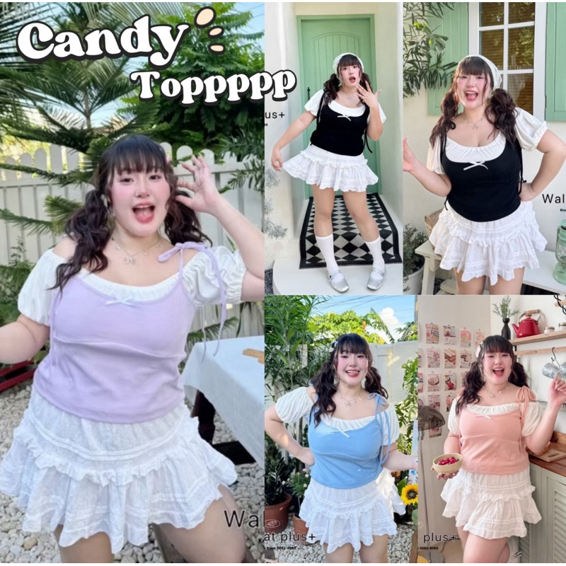 ✅เข้าเพิ่ม พร้อมส่งค่า /WP/เสื้อสาวอวบ 2ชิ้นติด ผูกโบว์ สีสันสดใส #เสื้อผ้าไซส์ใหญ่ สาว อ้วน พลัสไซส์