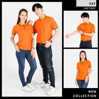 เสื้อโปโลสีส้ม แขนจั้ม ผ้า TK ใส่สบาย มีหลายรุ่นให้เลือก ใส่ทำงาน/ยูนิฟอร์ม