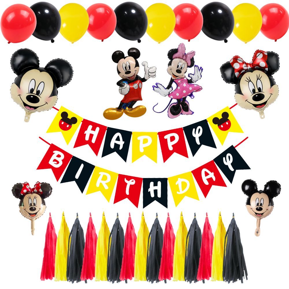 ป้ายธงวันเกิดมิกกี้ & มินนี้ ลูกโป่งวันเกิดมิกกี้ & มินนี้ (จัดเซตสุดคุ้ม)