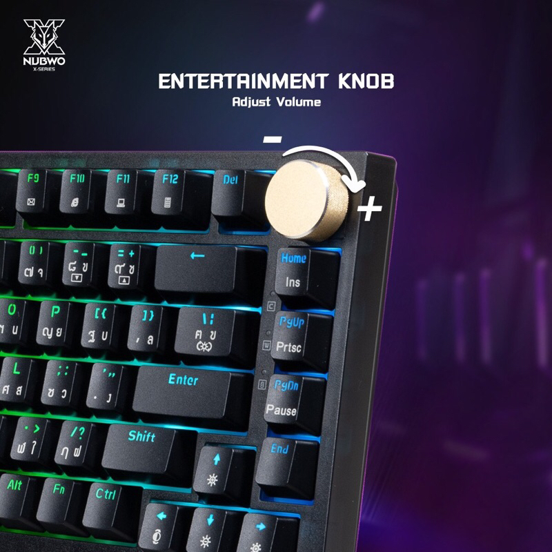 คีย์บอร์ด Nubwo HADRIAN X34 TRI MODE GAMING KEYBOARD - รูปที่ 4