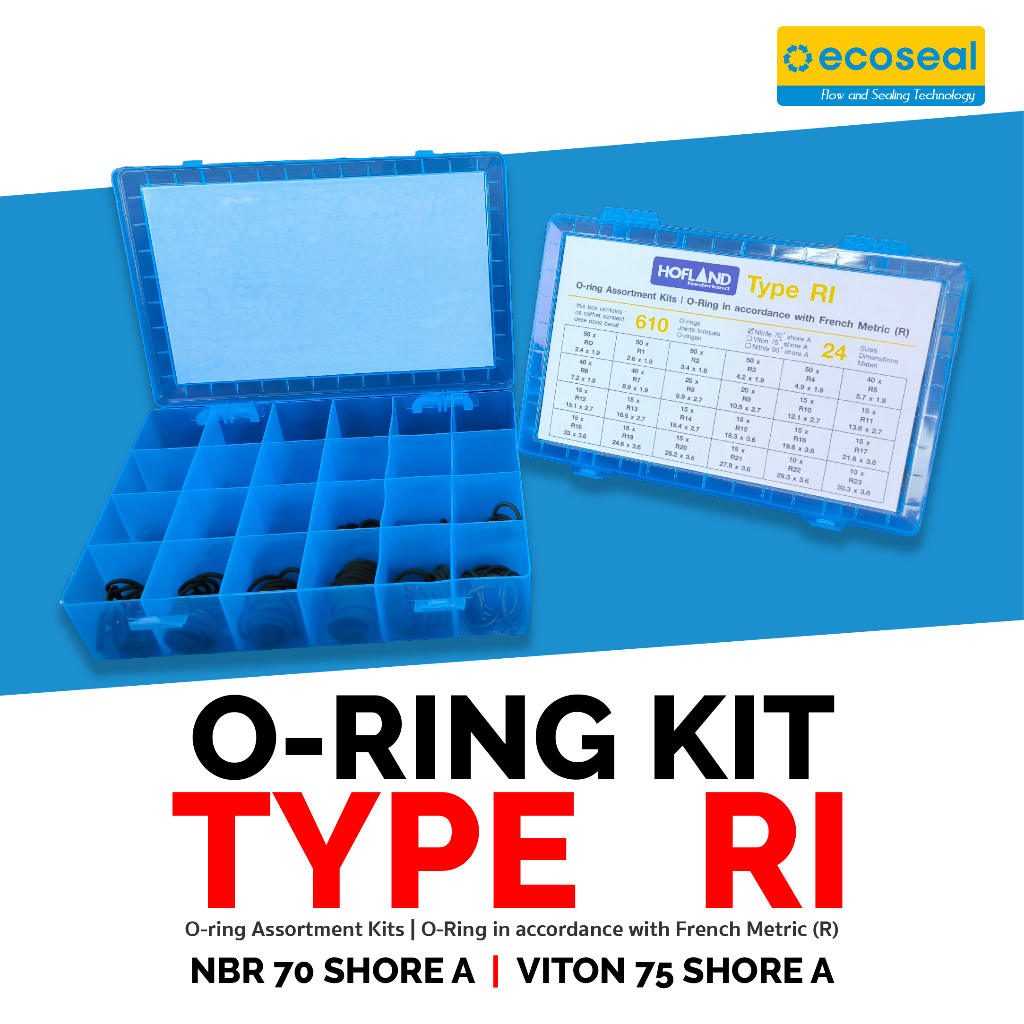 โอริง โอริงชุด โอริงกล่อง ชุดโอริงกล่อง Type RI วัสดุ ยาง NBR/FKM ไวตัน  มาตรฐาน Frenchไซส์มิลลิเมตร