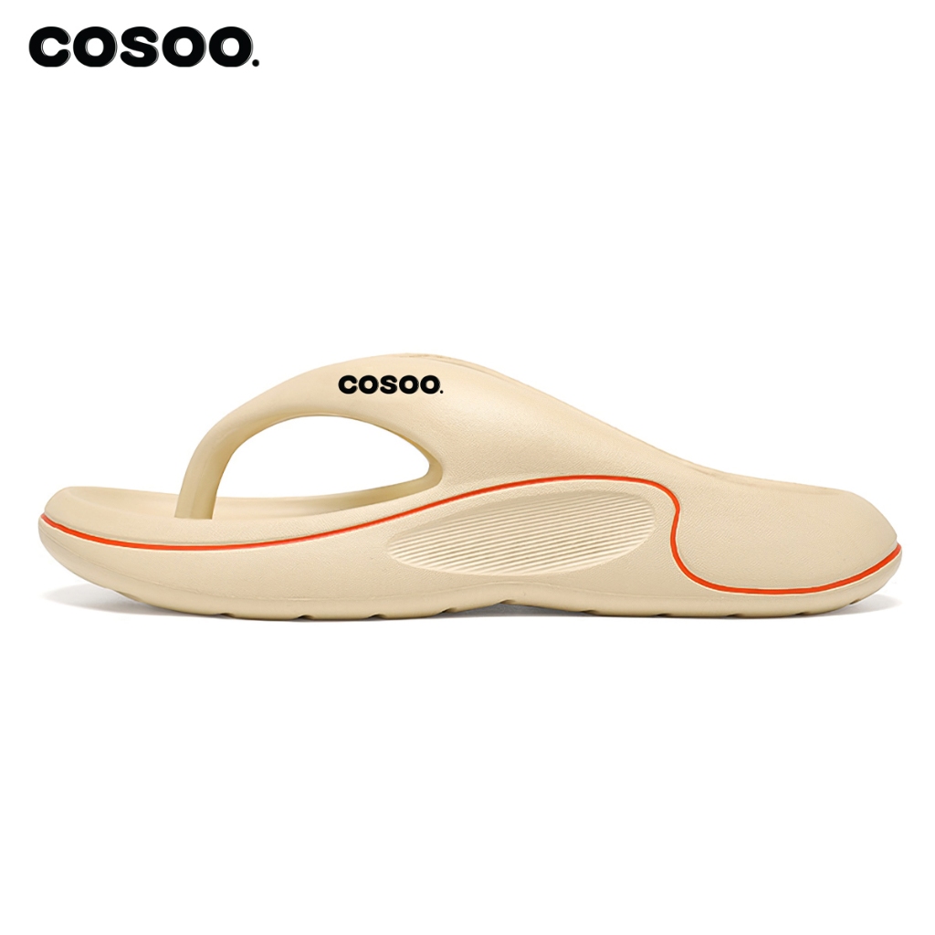 COSOO รองเท้า รองเท้าแตะ รองเท้าแตะแบบหนีบ รองเท้าแฟชั่น นุ่มสบายเท้า พื้นหนา กันลื่น สีครีม รุ่น CS-K01
