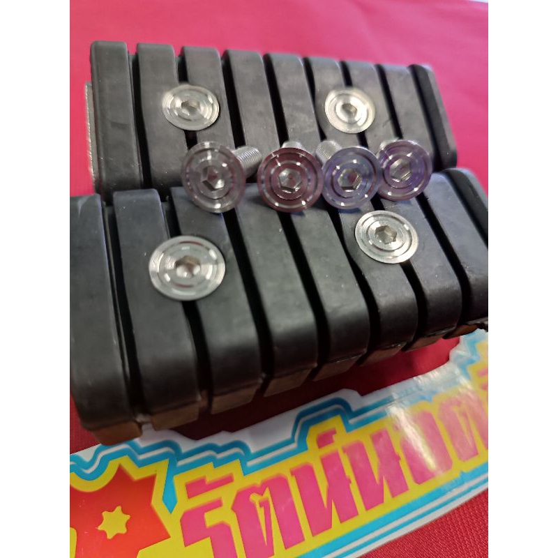 อารัตน์นอตซิ่ง น็อตพักเท้าวีราโก้ สแตนเลส งานกลึงมือ ลายวงล้อ 1ชุด4ตัว - รูปที่ 2