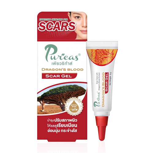 Puricas Dragon's Blood Scar Gel เพียวริก้า เจลลดรอยแดงจากสิว 3 กรัม purica