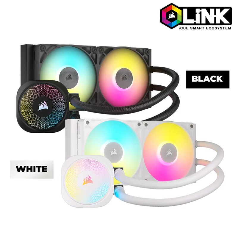 AIO CORSAIR iCUE LINK TITAN 240 RX RGB LIQUID CPU COOLER BLACK WHITE