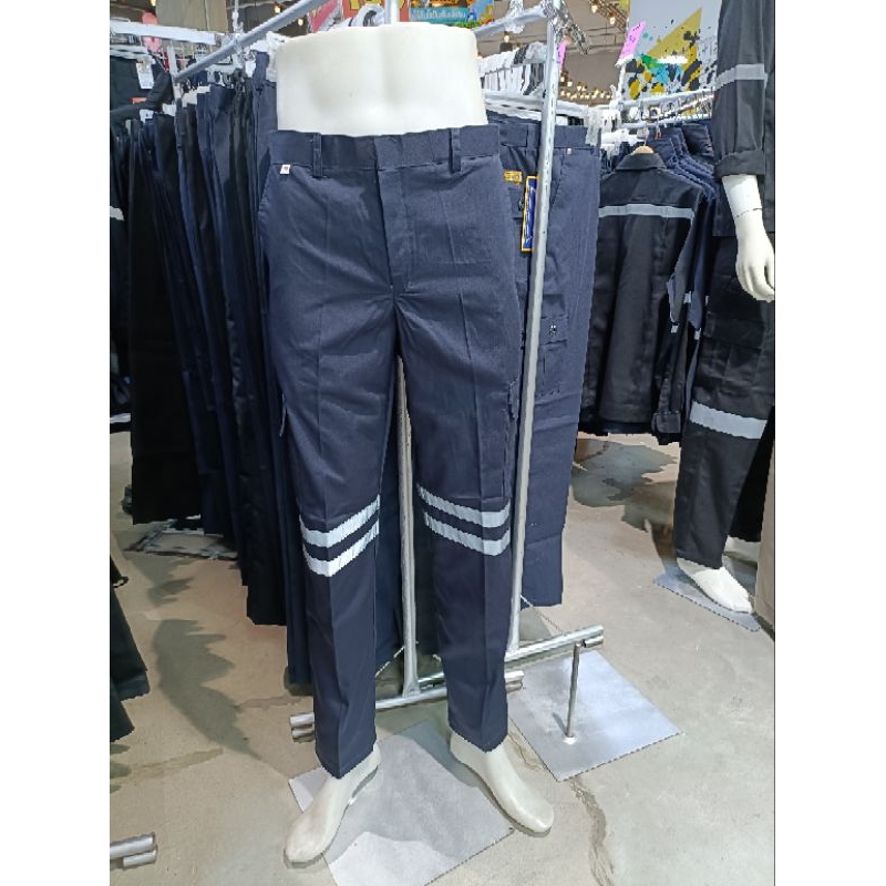 กางเกงแถบเซฟตี้สะท้อนแสง 2แถบ ผ้าชิโนของแท้ 100%ทรงขากระบอกเล็ก มีเอว 28-44 มี6กระเป๋า