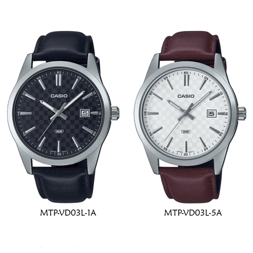 CASIO นาฬิกาข้อมือผู้ชาย สายหนัง รุ่น MTP-VD03L,MTP-VD03L-1A,MTP-VD03L-5A