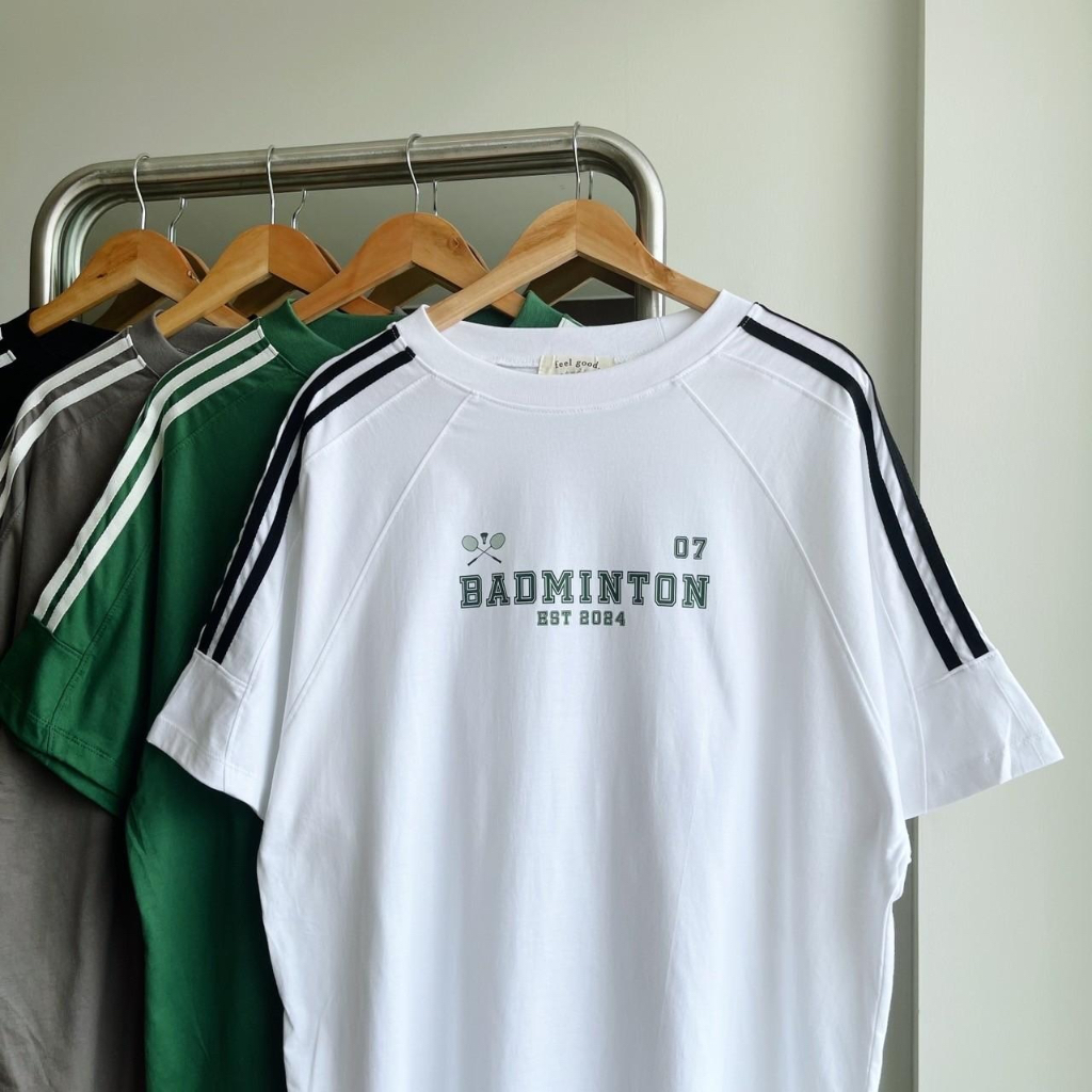 Sugarbeetshop | F164 BADMINTON HOT 2024 สกรีนหน้าหลัง เสื้อโอเวอร์ไซต์ oversize เสื้อยืดผ้าคอตตอน