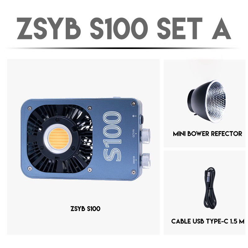 🛵ส่งด่วน ZSYB S100 New ไฟวิดีโอแบบถือ 100W ปรับสีได้ 2700-6500k Sport Light พกพาง่าย