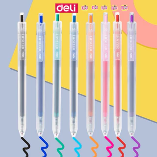 Deli ปากกา ปากกาเจลสี ปากกาสีตามด้าม 12 สี Deli Delight รุ่น G-118 ขนาดหัวปากกา0.5mm ( 1 ด้าม )