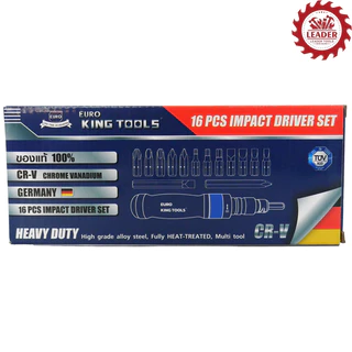 EURO KING TOOLS ไขควงตอก 16 ตัวชุด บรรจุในกล่องเหล็กอย่างดี ของแท้ 100%