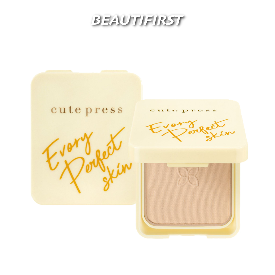แป้งผสมรองพื้นขนาดพกพา CUTE PRESS  EVORY PERFECT SKIN PLUS VITAMIN E FOUNDATION POWDER 13g (ไม่มีถาดรองพัฟ)