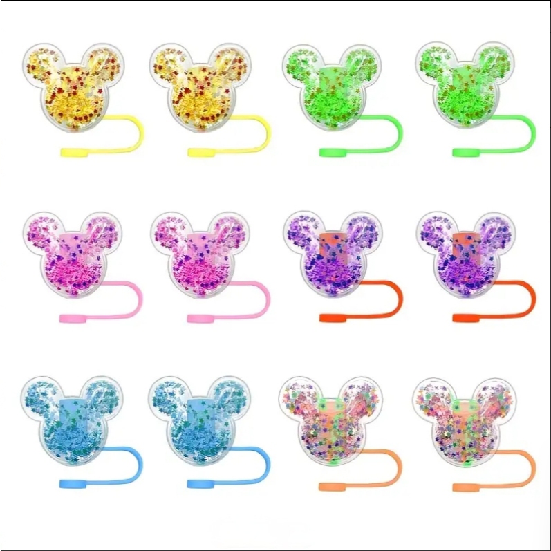 พร้อมส่งในไทย!!! จุกปิดหลอดดูดน้ํา ฝาปิดหลอด 8 มม. ซิลิโคน กันฝุ่น ใช้ซ้ําได้ .