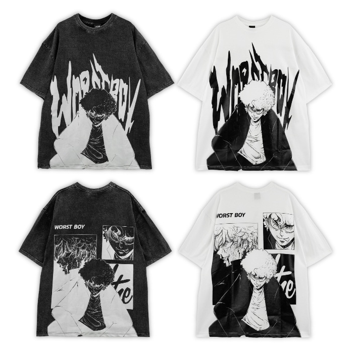 URTHE - เสื้อยืด เเขนสั้น Oversize รุ่น WORST BOY