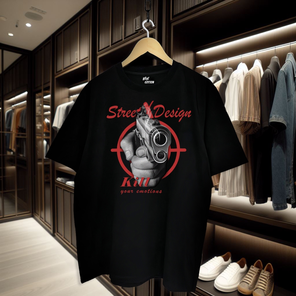 (พร้อมส่ง) เสื้อยืด  KILL YOUR EMOTION  ผ้าCotton 100% [H066]