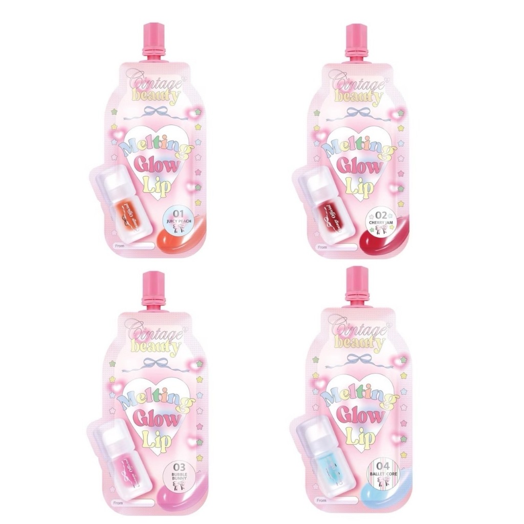 ลิปซินเทจ ปากฉ่ำ Cintage Beauty Melting Lip Glow ( ซอง ) มีให้เลือก 4 สี