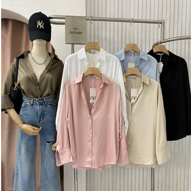 เสื้อเชิ้ตแขนยาว ทรงโอเวอร์ไซส์ กระดุมผ่าหน้า ทรงสวยใส่สบาย #M2M