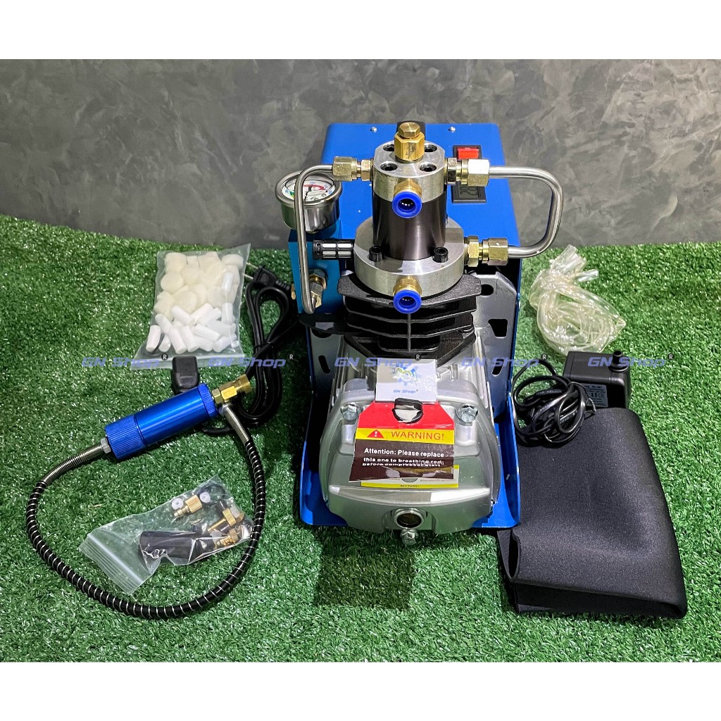 ปั้มลมไฟฟ้า สูบไฟฟ้า แรงดันสูง ดำน้ำ อัดอากาศ 4500 psi 1 ห้องพัก แถมชุดซ่อม ทดสอบก่อนส่ง ประกัน 1 ปี