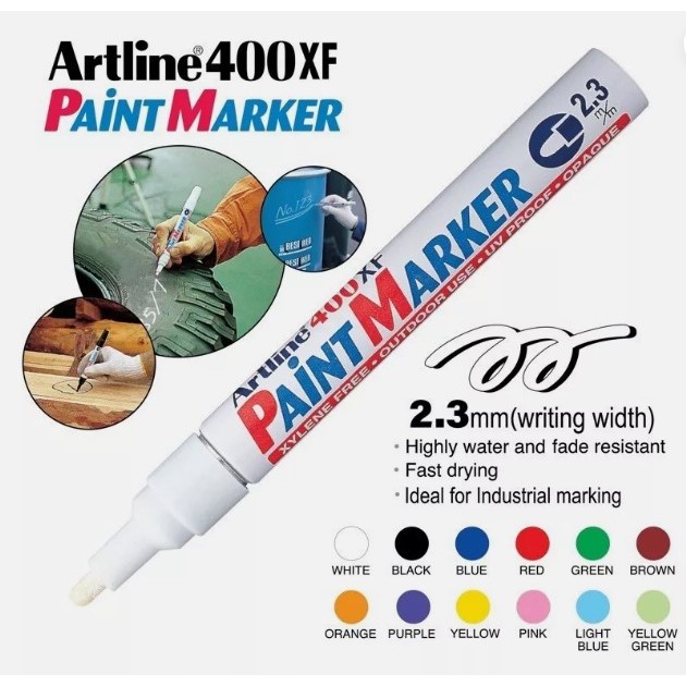 Artline EK-400 ปากกาเพ้นท์ Paint Marker อาร์ทไลน์ สีน้ำมัน หัวกลม 2.3mm Like UNI Sakura