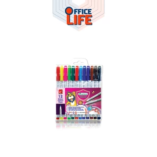 Master Art (มาสเตอร์อาร์ต) ปากกาเมจิก หัวแหลม ชนิดสีน้ำ Waterbase มี 12, 24, 36, 48 สี ( 1 แพ็ค )