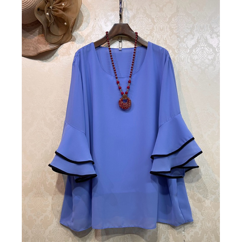 เสื้อชีฟองไซส์ใหญ่ ฟรีไซส์ สาวอวบ อ้วน เรียบหรู ดูดี#871