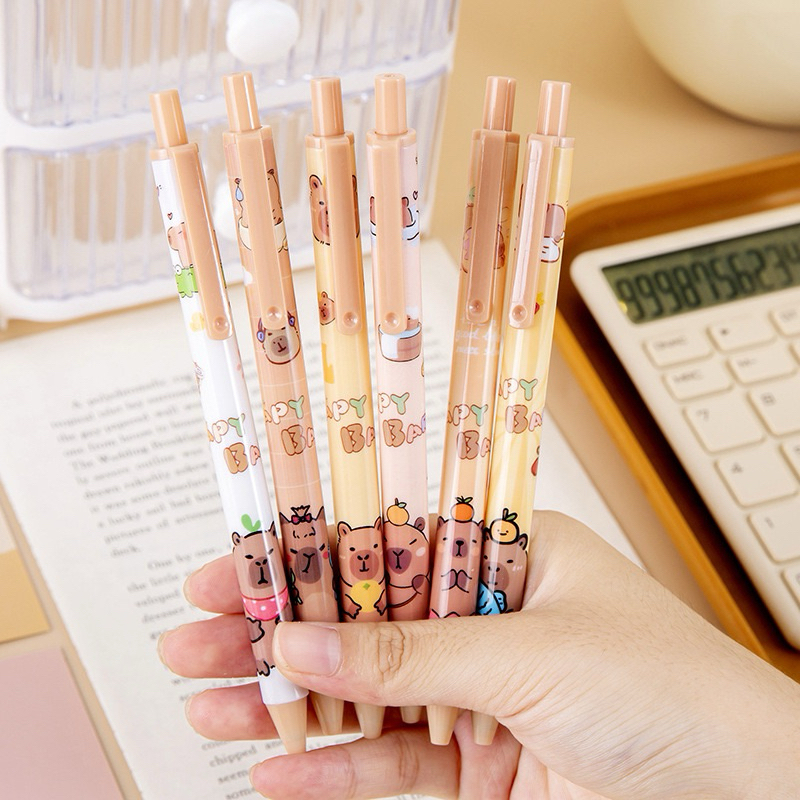 ปากกาเจลกด คาปิบาร่า 0.5mmสีดำ ลายการ์ตูน เส้นคม