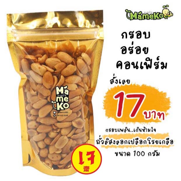 ถั่วลิสงอบเกลือ ถั่วลิสงลอกเปลือกโรยเกลือ พร้อมทาน 100 กรัม หอม อร่อย สด ใหม่ ส่งตรงจากโรงงาน