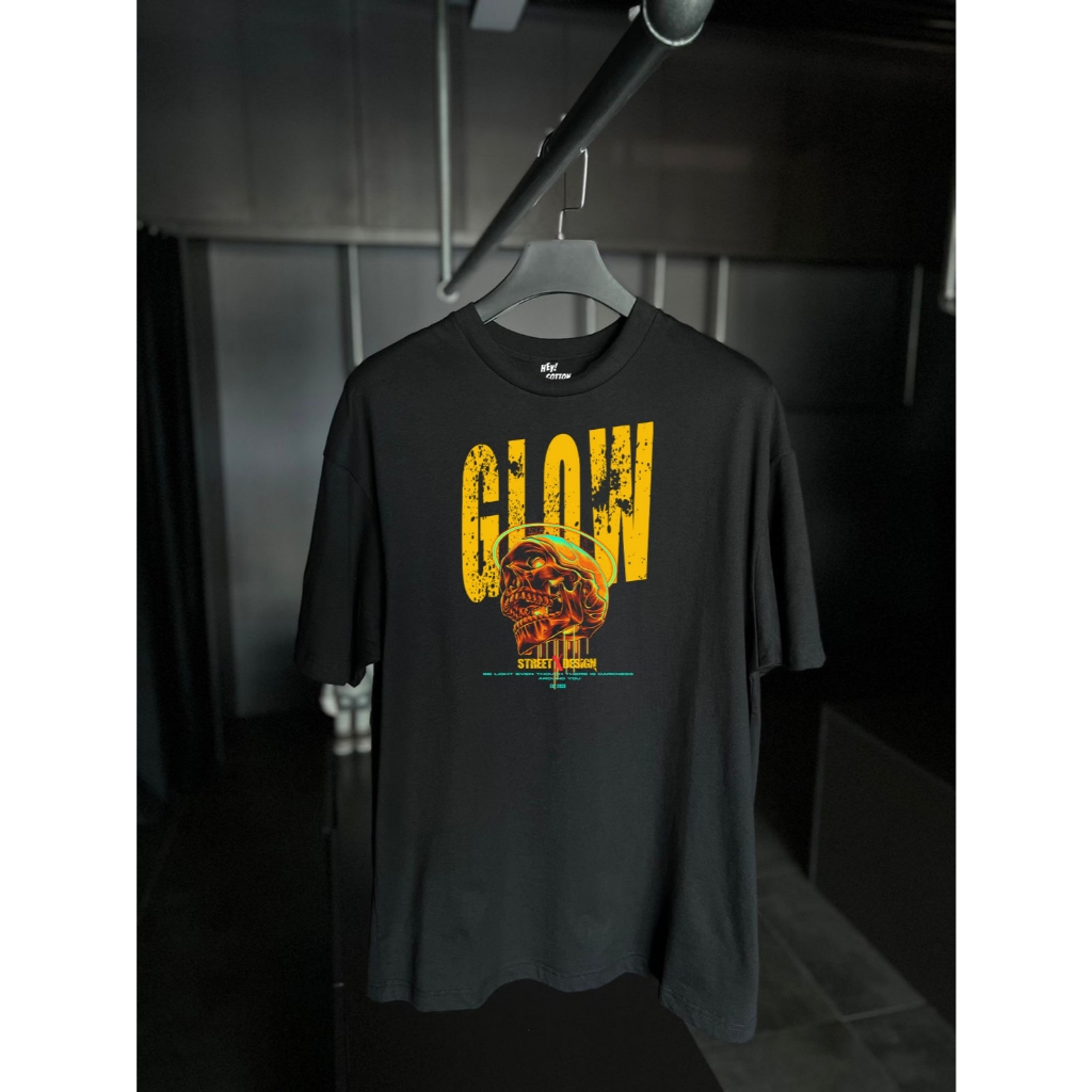 (พร้อมส่ง) เสื้อยืด  GLOW  ผ้าCotton 100% [H138]